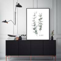 Aquarell Eukalyptus Zweigen Kunstdruck skandinavischer Kunstdruck DIN A4 (21 x 29,7 cm)