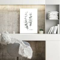 Aquarell Eukalyptus Zweigen Kunstdruck skandinavischer Kunstdruck DIN A2 (42 x 59,4 cm)