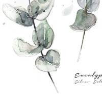 Aquarell Eukalyptus Zweigen Kunstdruck skandinavischer Kunstdruck DIN A1 (59,4 x 84,1 cm)