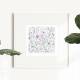 Aquarell Wiese mit Wildblumen Kunstdruck Blumen Viola Druck DIN A5 (14,8 x 21 cm)