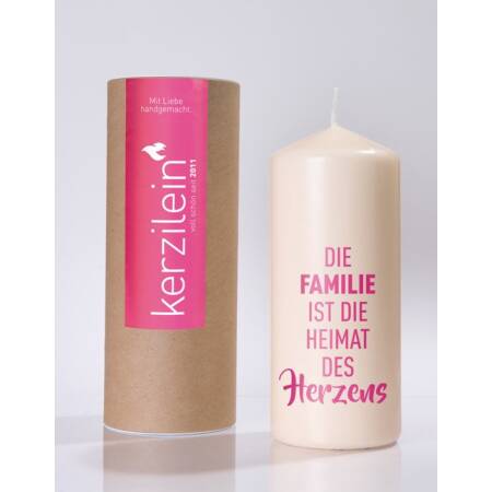 Cerzlein stump candle flame pink The family is the home of the heart stump challenge big 185 x 78 cm