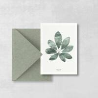 Postkarte Schefflera Blatt botanische Postkarte ohne...