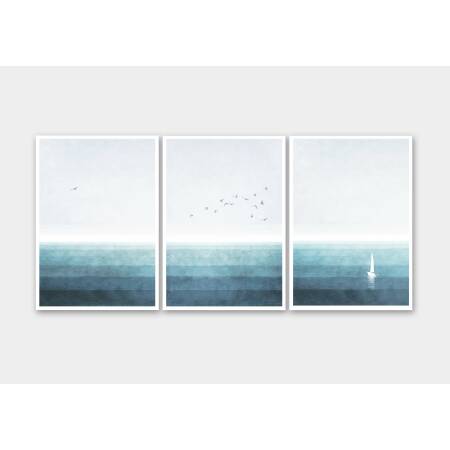 Set von 3 Meer Kunstdrucken Ozean nautische Drucke A1 (59,4 x 84,1 cm)