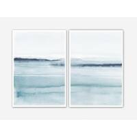 Set von 2 abstrakten Aquarell Kunstdrucken A4 (21 x 29,7 cm)