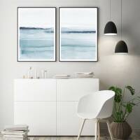Set von 2 abstrakten Aquarell Kunstdrucken 40 x 50 cm