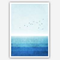 Set von 3 Meer Kunstdrucken Ozean Kunstdrucke A5 (14,8 x 21 cm)