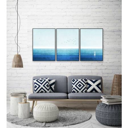Set von 3 Meer Kunstdrucken Ozean Kunstdrucke 40 x 50 cm