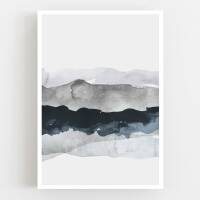 Set of 3 abstract watercolor landscape prints bedroom wall art scandinavian prints A5 (14,8 x 21 cm)