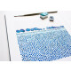 Set von 3 Kunstdrucken Blaue Wiese Druck Sonne und Meer Druck Orange Tulpen Wiese Druck A1 (59,4 x 84,1 cm)