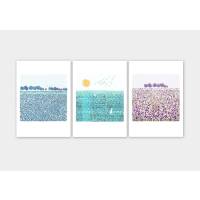 Set von 3 Kunstdrucken Blaue Wiese Druck Sonne und Meer Druck Herbst Wiese Druck A5 (14,8 x 21 cm)