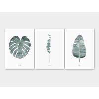 Set von 6 botanischen Kunstdrucken moderne Blätter Kunstdrucke Wandkunst A5 (14,8 x 21 cm)