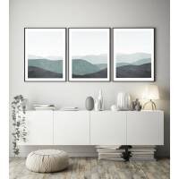 Set von 3 Berg-Kunstdrucke Schlafzimmer Büro Wandkunst moderne A2 (42 x 59,4 cm)