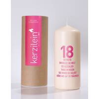 Cerzlein stump candle flame pink 18 and wishes pillar...