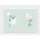 Set von 2 Magnolieblüten Kunstdrucken weisse Frühlingsblumen Kunstdruck A3 (29,7 x 42 cm)